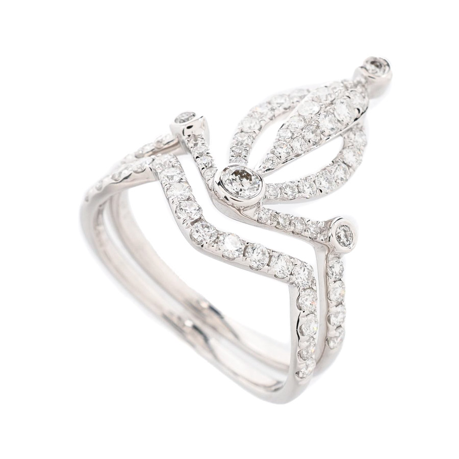 【中古A品】  ノンブランドジュエリー ダイヤ リング   K18ホワイトゴールド 元町本店