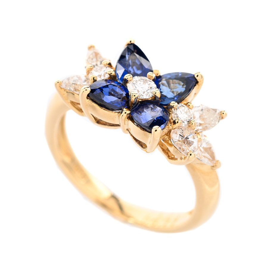 【中古A品】  ノンブランドジュエリー サファイア リング   K18YG 元町本店