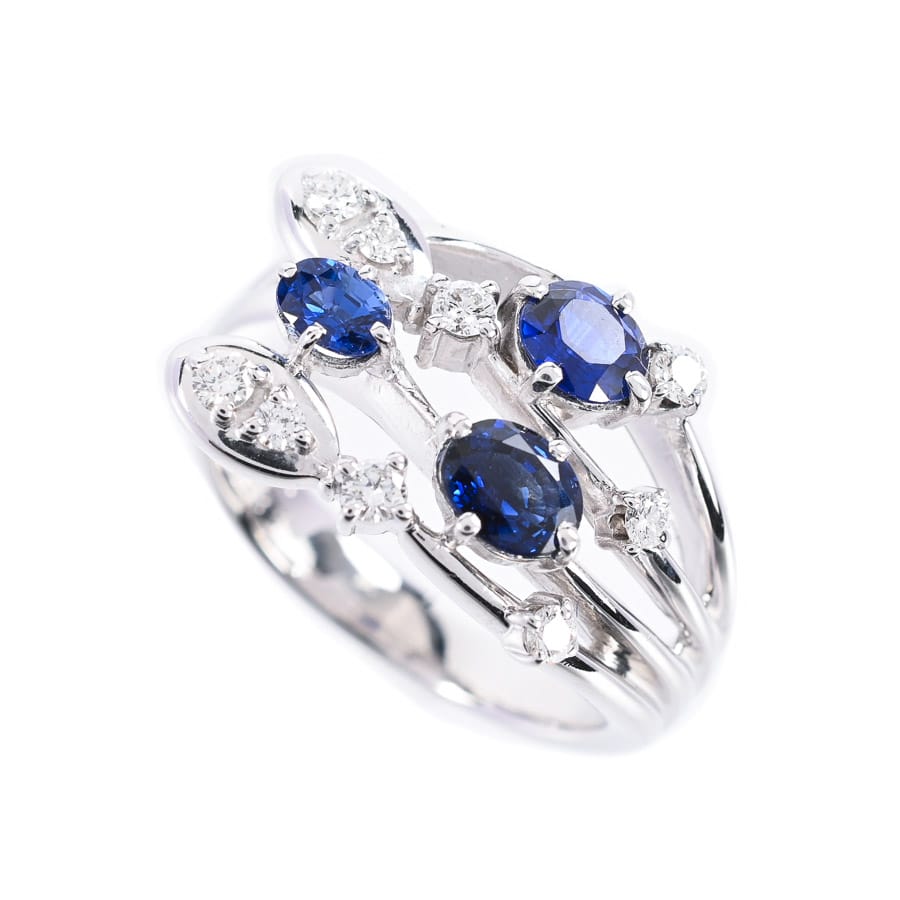 【中古A品】  ノンブランドジュエリー サファイア リング   K18ホワイトゴールド 横浜関内店