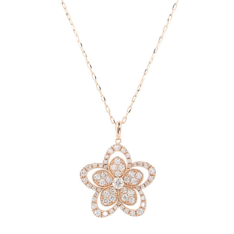 【中古A品】  ノンブランドジュエリー ダイヤ ネックレス   K18ピンクゴールド 横浜関内店