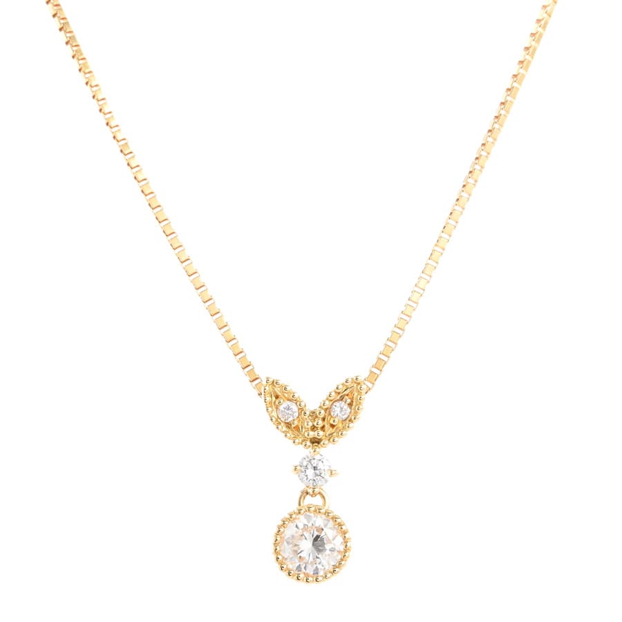 【中古A品】  ノンブランドジュエリー ダイヤ ネックレス   K18YG 横浜関内店