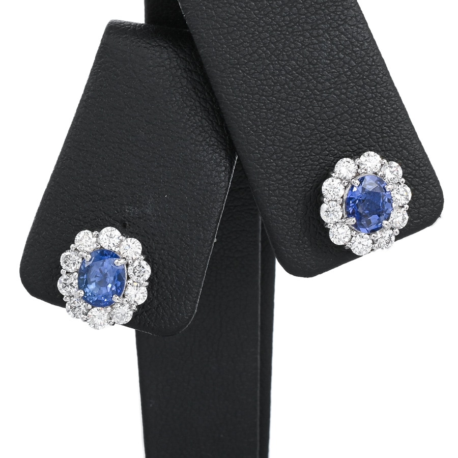 【中古A品】  ノンブランドジュエリー サファイア ピアス   プラチナ900 銀座