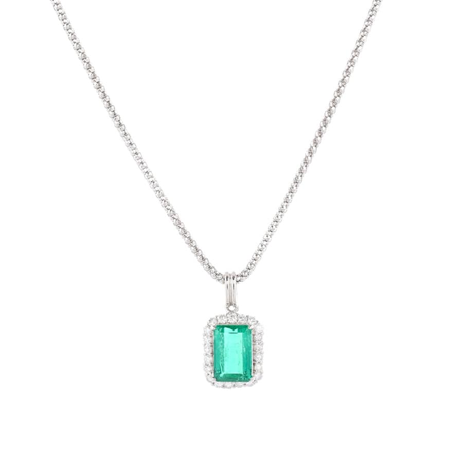 【中古A品】  ノンブランドジュエリー エメラルド ネックレス   プラチナ900/850 横浜関内店