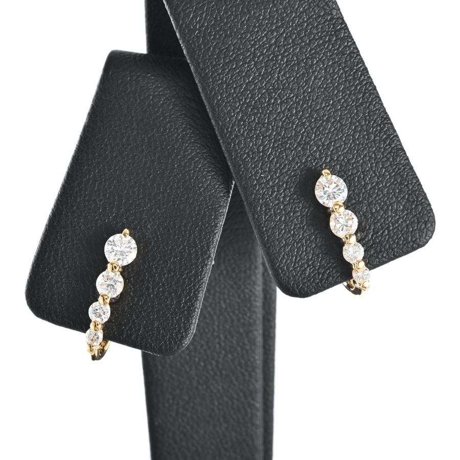 【中古A品】  ノンブランドジュエリー ダイヤ イヤリング   K18YG 元町本店