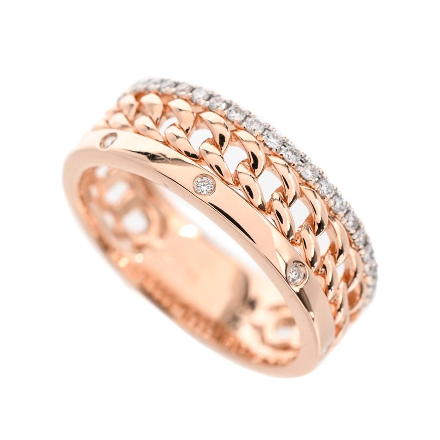 【中古A品】  ノンブランドジュエリー ダイヤ リング   K18WG/PG 元町本店