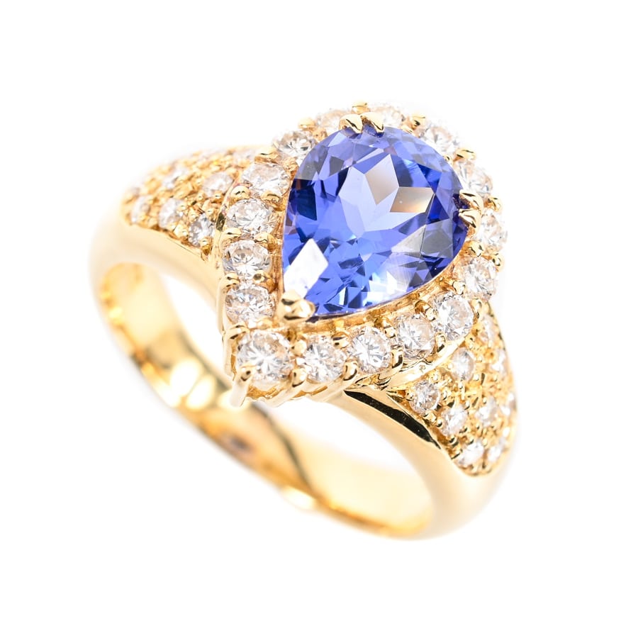 【中古A品】  ノンブランドジュエリー タンザナイト リング   K18YG 横浜関内店