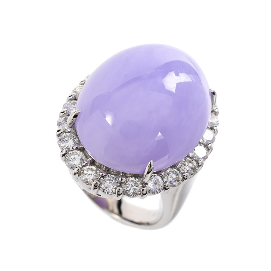 【中古A品】  ノンブランドジュエリー ラベンダー翡翠 リング   プラチナ900 横浜関内店