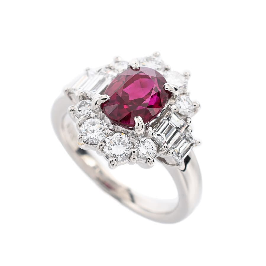 【中古A品】  ノンブランドジュエリー ルビー リング   プラチナ900 銀座