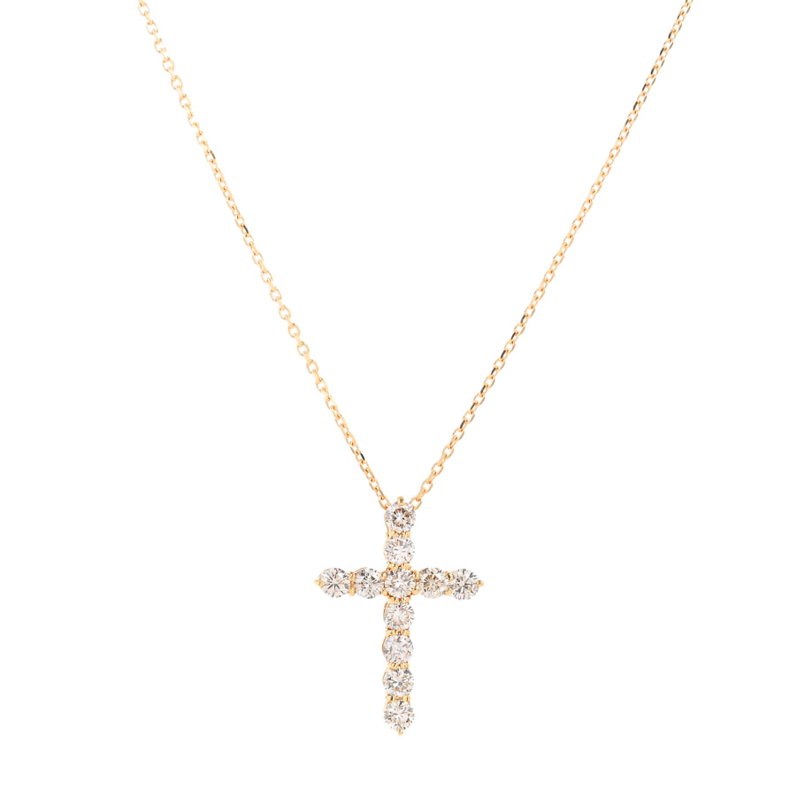 【中古A品】  ノンブランドジュエリー ダイヤ ネックレス   K18YG 銀座