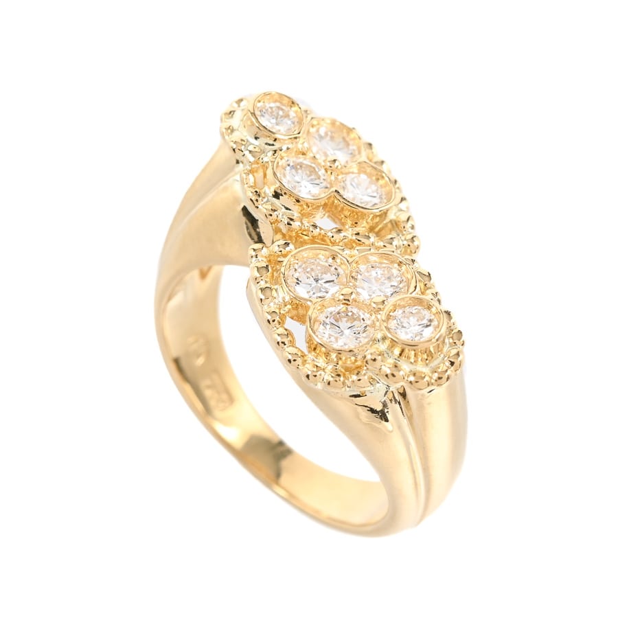 【中古A品】  アクアスキュータム ダイヤ リング   K18イエローゴールド 銀座