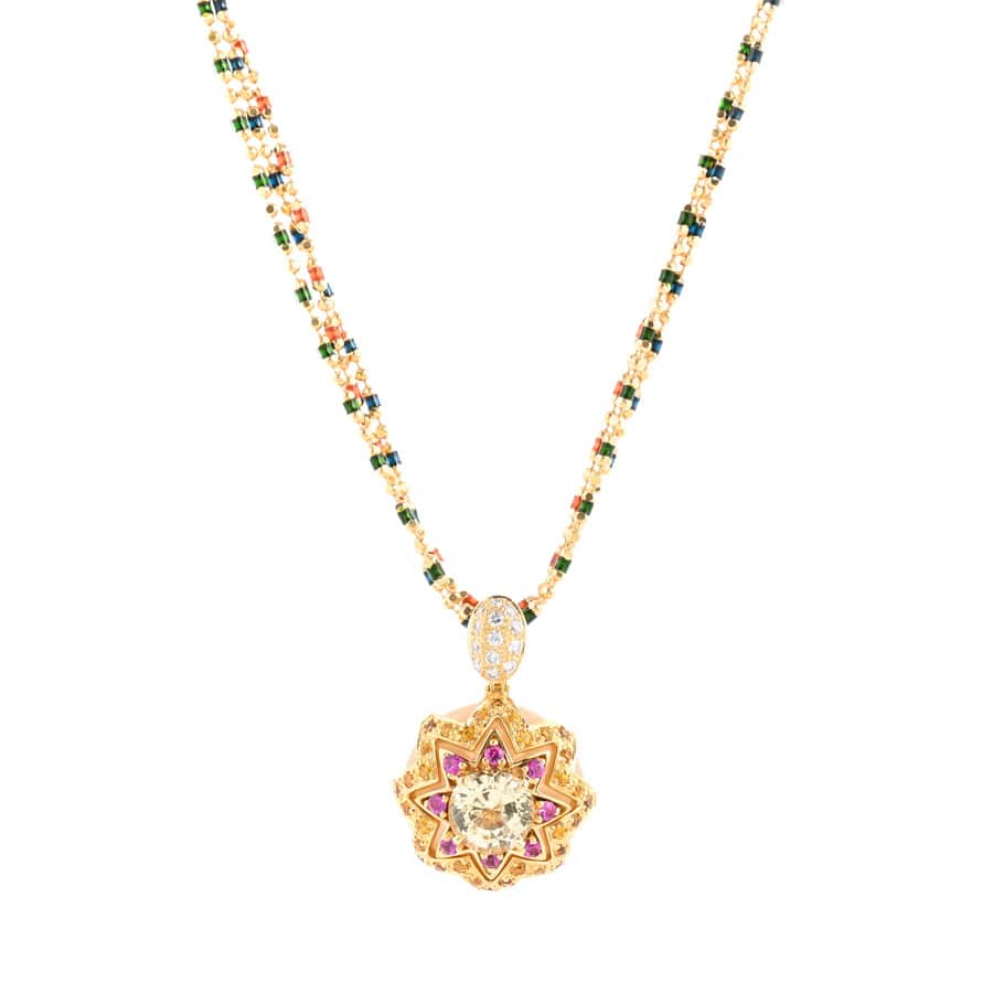 【中古A品】  ジュエルスタジオ サファイア ネックレス   K18イエローゴールド 横浜関内店