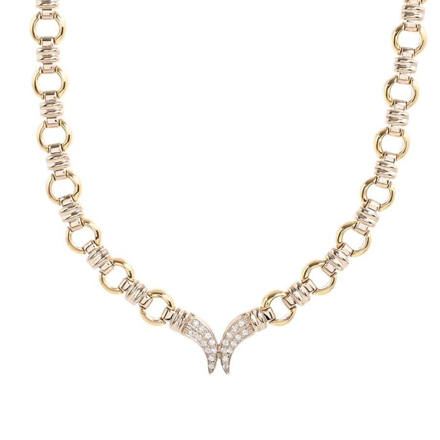 【中古A品】  ロンジン ダイヤ ネックレス   K18YG/WG 横浜関内店