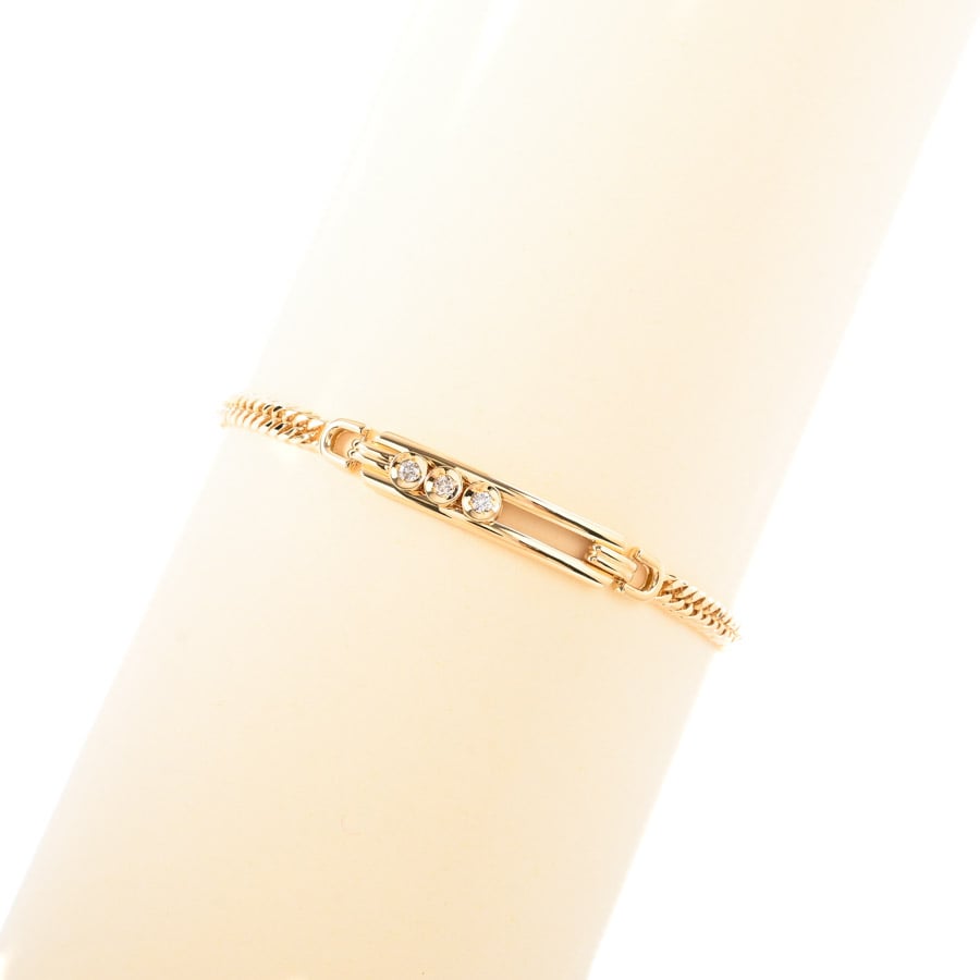 【中古A品】  ノンブランドジュエリー ダイヤ ブレスレット   K18YG 元町本店