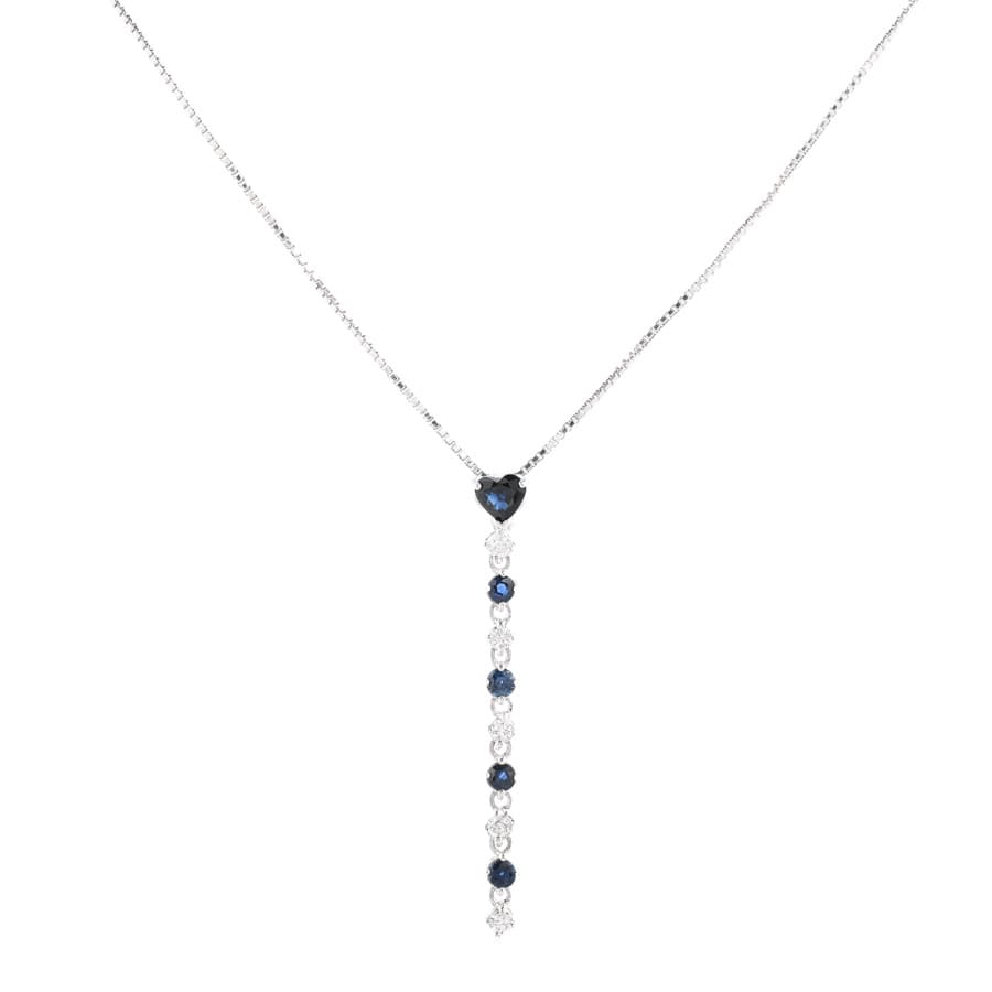 【中古A品】  ノンブランドジュエリー サファイア ネックレス   K18ホワイトゴールド 横浜関内店