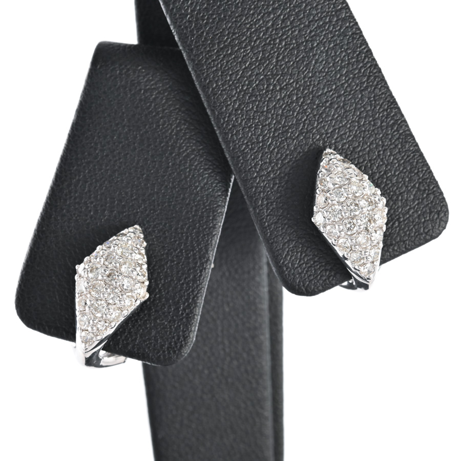 【中古A品】  ノンブランドジュエリー ダイヤ ピアス   K18ホワイトゴールド 元町本店