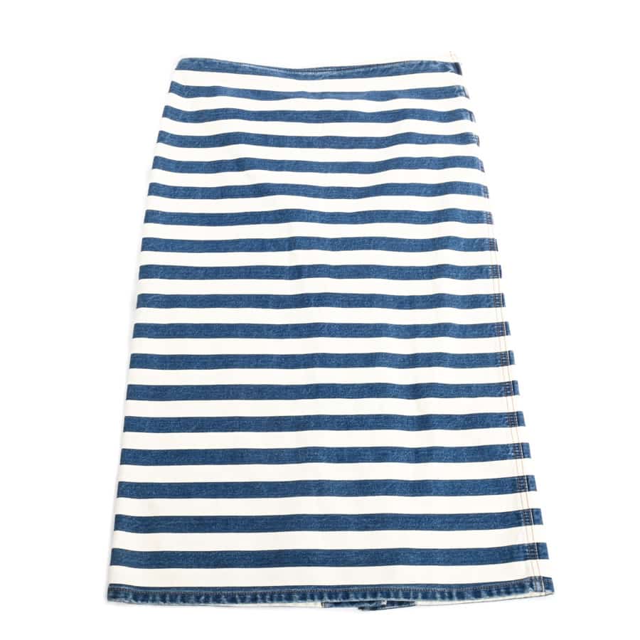 【中古A品】  プラダ ボーダースカート  GFD160 デニム 元町本店