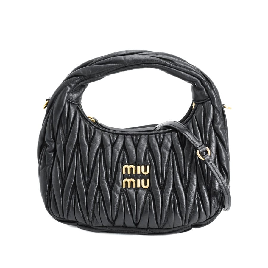 【中古A品】  ミュウミュウ ワンダーホーボーバッグスモール  5BC125 ラムスキン 横浜関内店