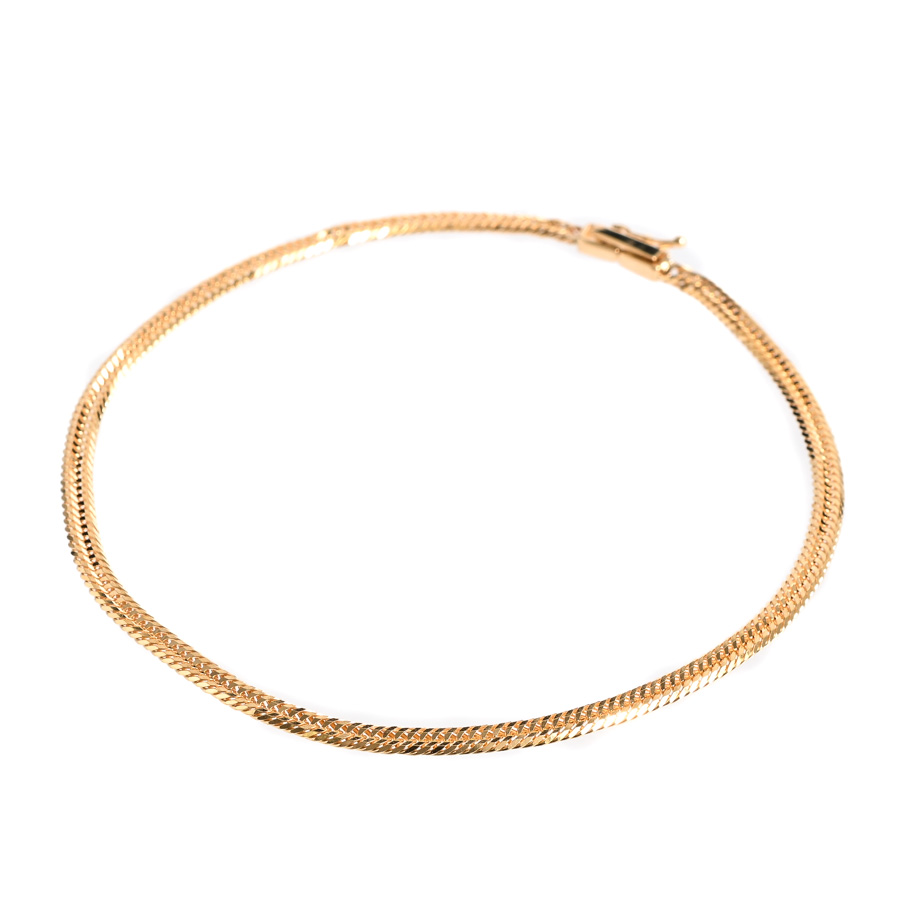 【中古A品】  ノンブランドジュエリー 喜平アンクレット 12面トリプル 6.2g   K18YG 銀座