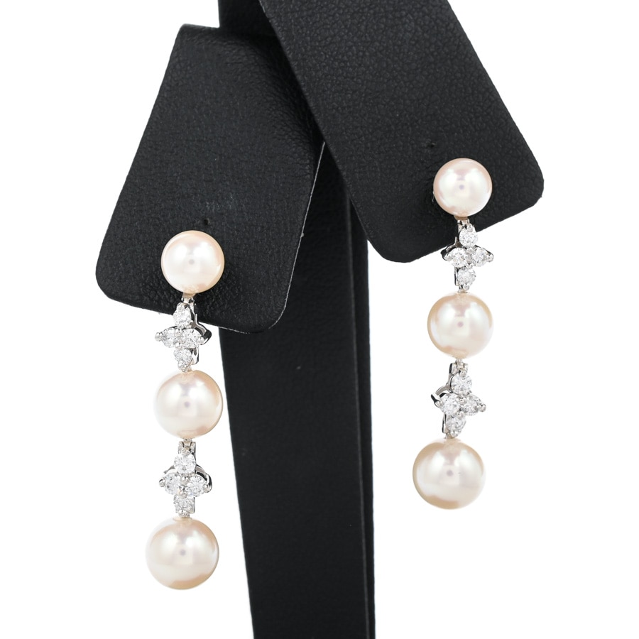 【中古A品】  ティファニー パール ピアス   プラチナ950(Pt950) THE YOKOHAMA FRONT