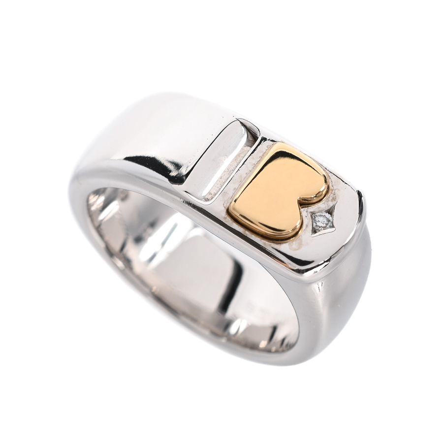 【中古A品】  デビアス ダイヤ リング   K18YG/WG 元町本店