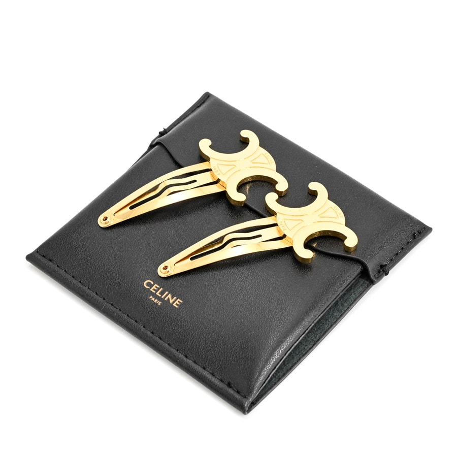 【中古A品】  セリーヌ スナップヘアクリップ2つセット  46Z656 ゴールドメッキ 新宿歌舞伎町店