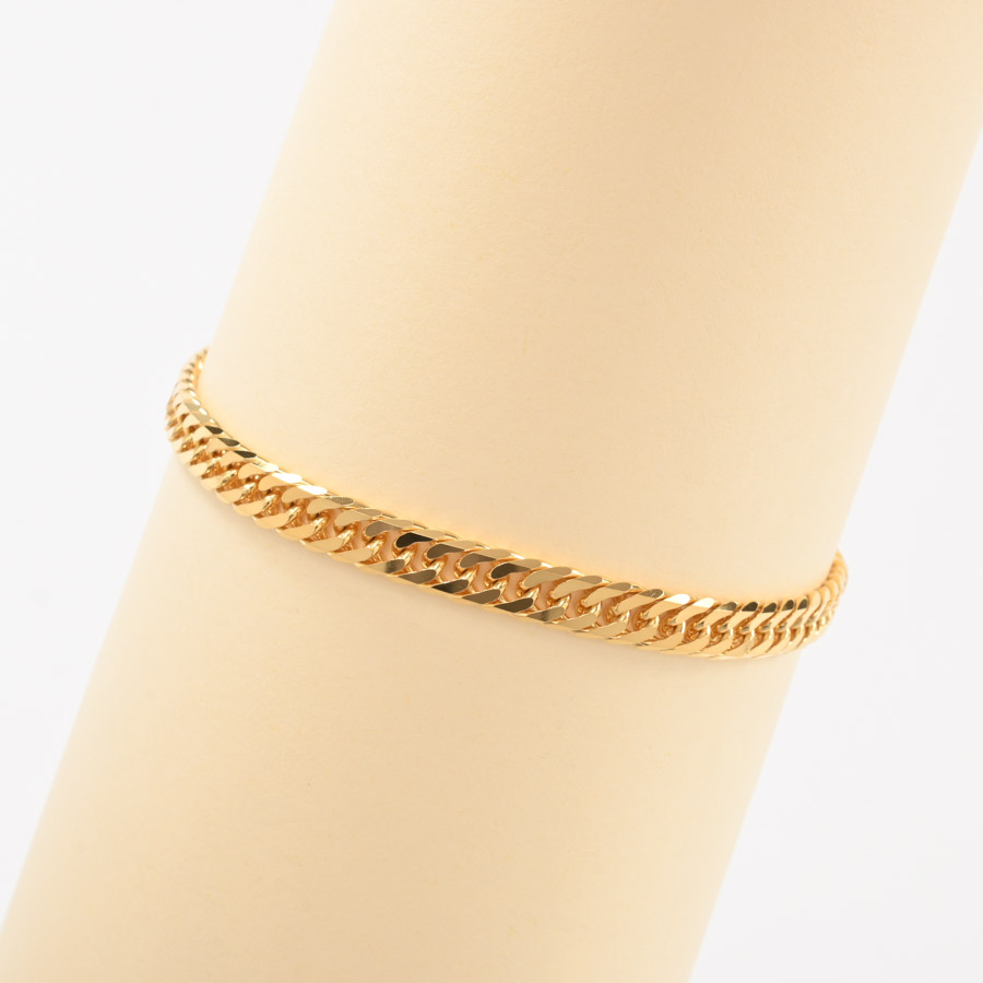 【新品】  ノンブランドジュエリー 喜平ブレスレット 6面ダブル 21.6g   K24イエローゴールド THE YOKOHAMA FRONT