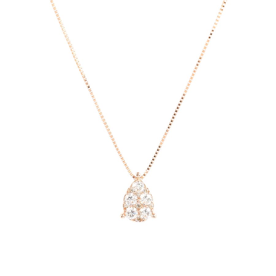 【中古A品】  ノンブランドジュエリー ダイヤ ネックレス   K18ピンクゴールド 横浜関内店