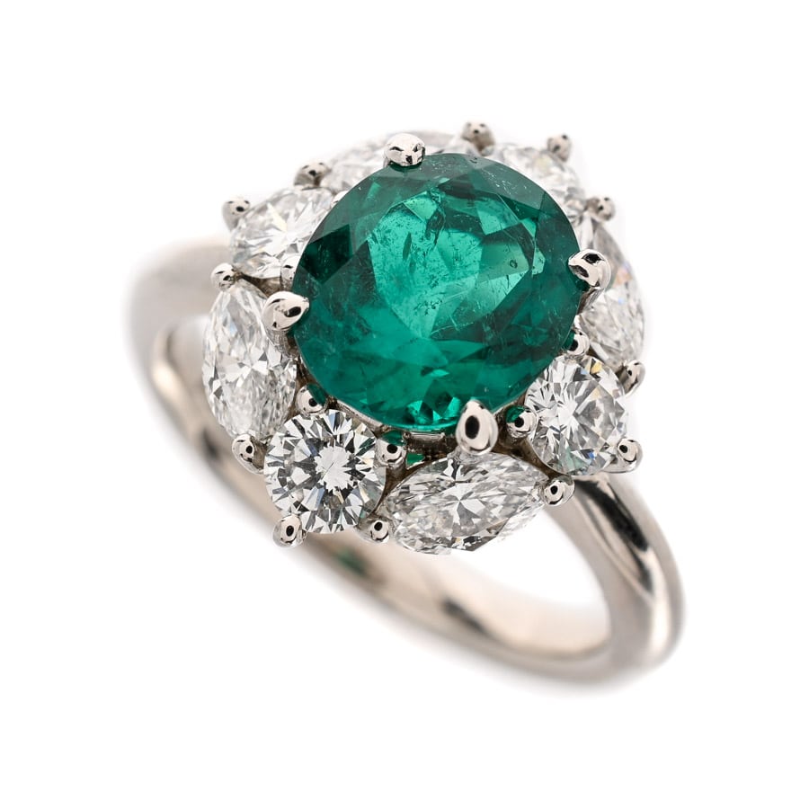 【中古A品】  ノンブランドジュエリー エメラルド リング   プラチナ900 銀座