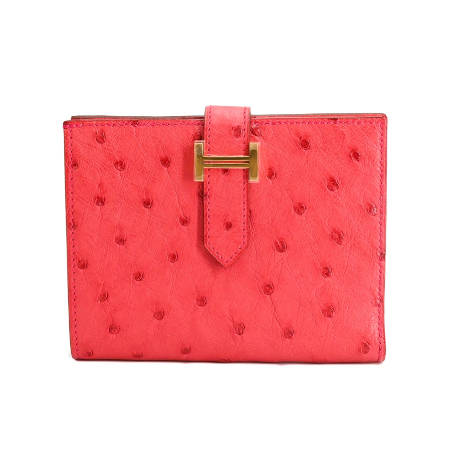 【中古SA品】  エルメス ベアンコンパクト   オーストリッチ 横浜関内店