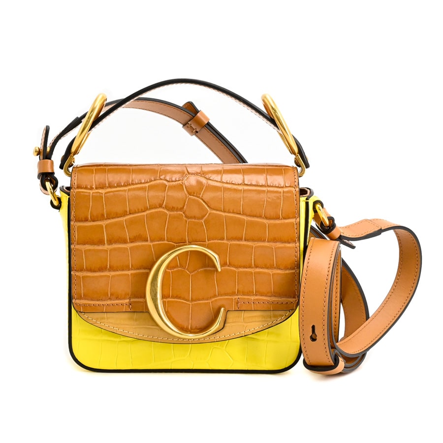 【中古A品】  クロエ Cショルダーバッグ  CHC20SS193 型押しレザー 元町本店