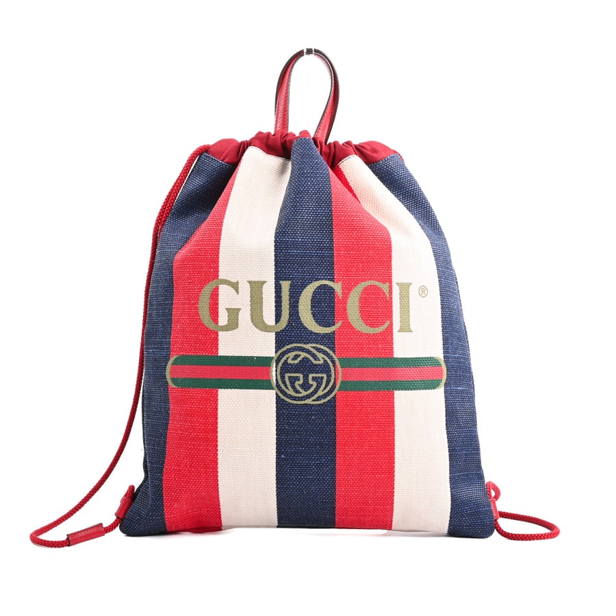 【中古A品】  グッチ ストライプドロ-ストリングナップザック  473872 キャンバス 新宿歌舞伎町店