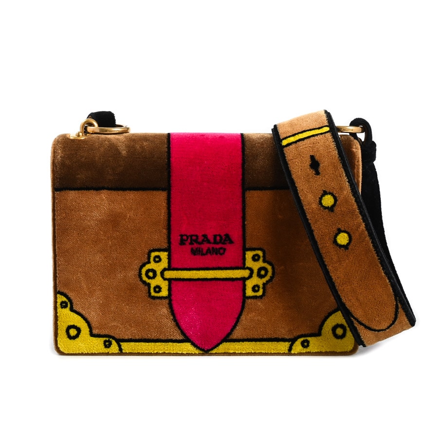 【中古A品】  プラダ カイエショルダーバッグ  1BD075 ベロア 新宿歌舞伎町店