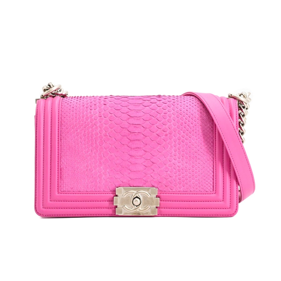 【中古A品】  シャネル ボーイシャネルハンドバッグ ボーイシャネル A67086 パイソン 新宿歌舞伎町店