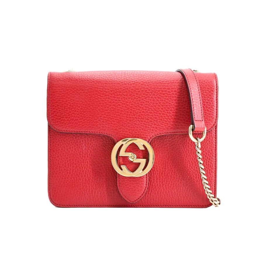 【中古A品】  グッチ インターロッキングGチェーンショルダーバッグ インターロッキングG 510304 型押しレザー 新宿歌舞伎町店