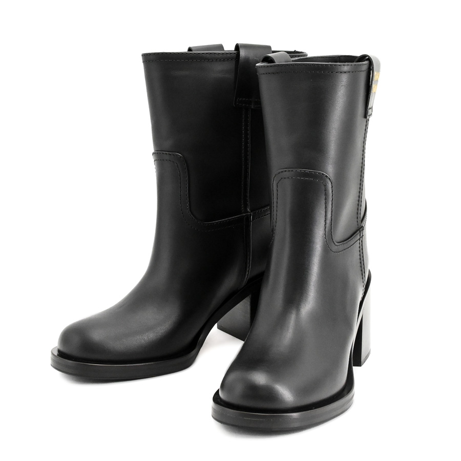 【中古SA品】  ミュウミュウ ショートブーツ  5U966D カーフ 元町本店