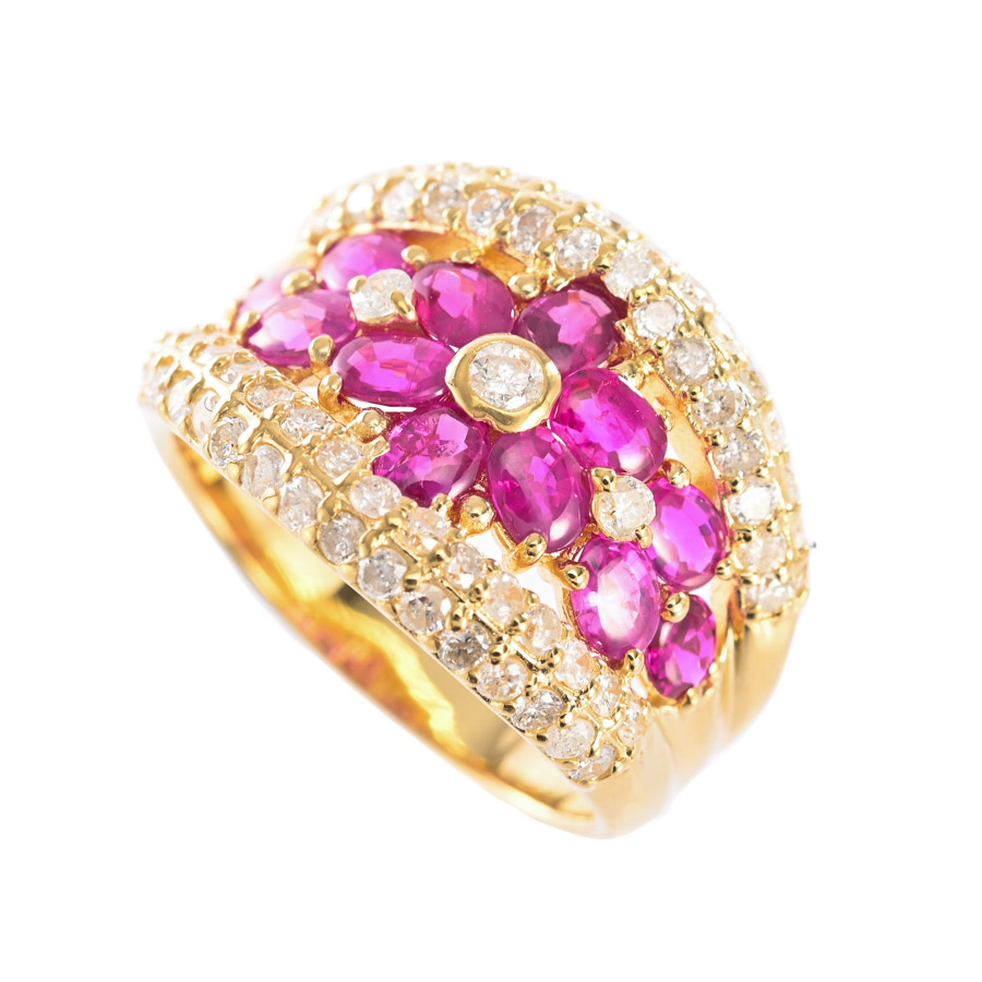 【中古A品】  ノンブランドジュエリー ルビー リング   K18YG 横浜関内店