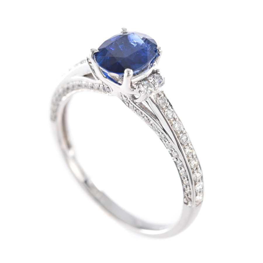 【中古A品】  ノンブランドジュエリー サファイア リング   K18ホワイトゴールド 横浜関内店