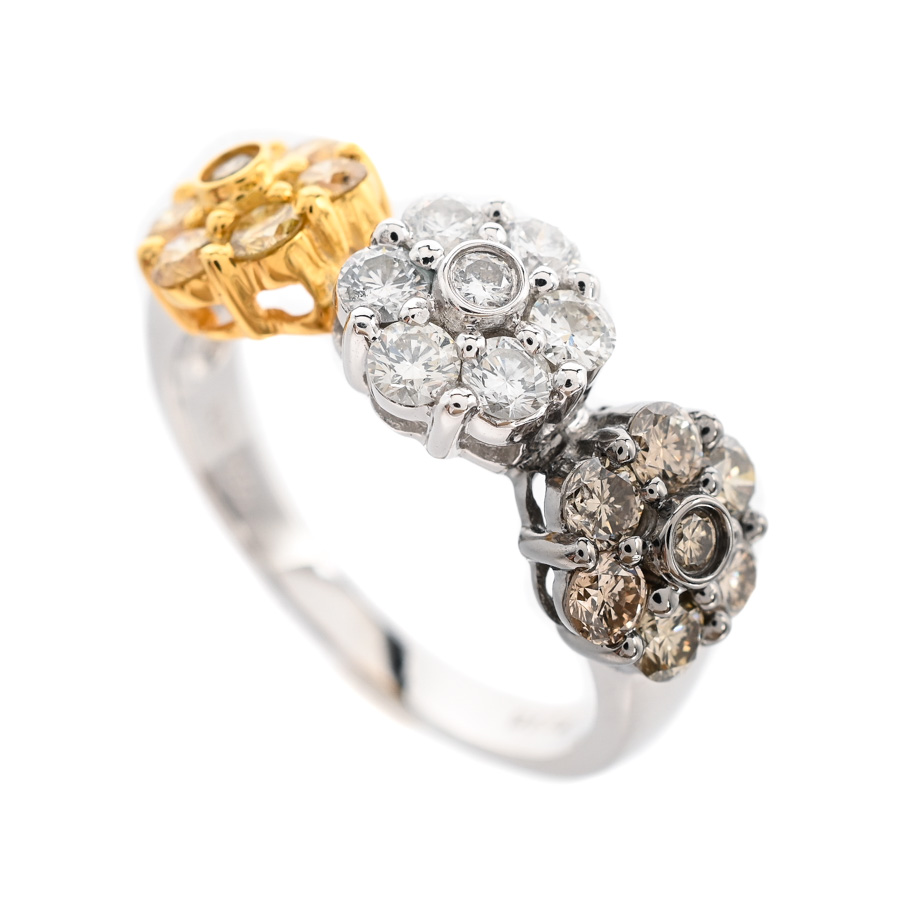 【中古A品】  ノンブランドジュエリー ダイヤ リング   K18YG/WG 元町本店