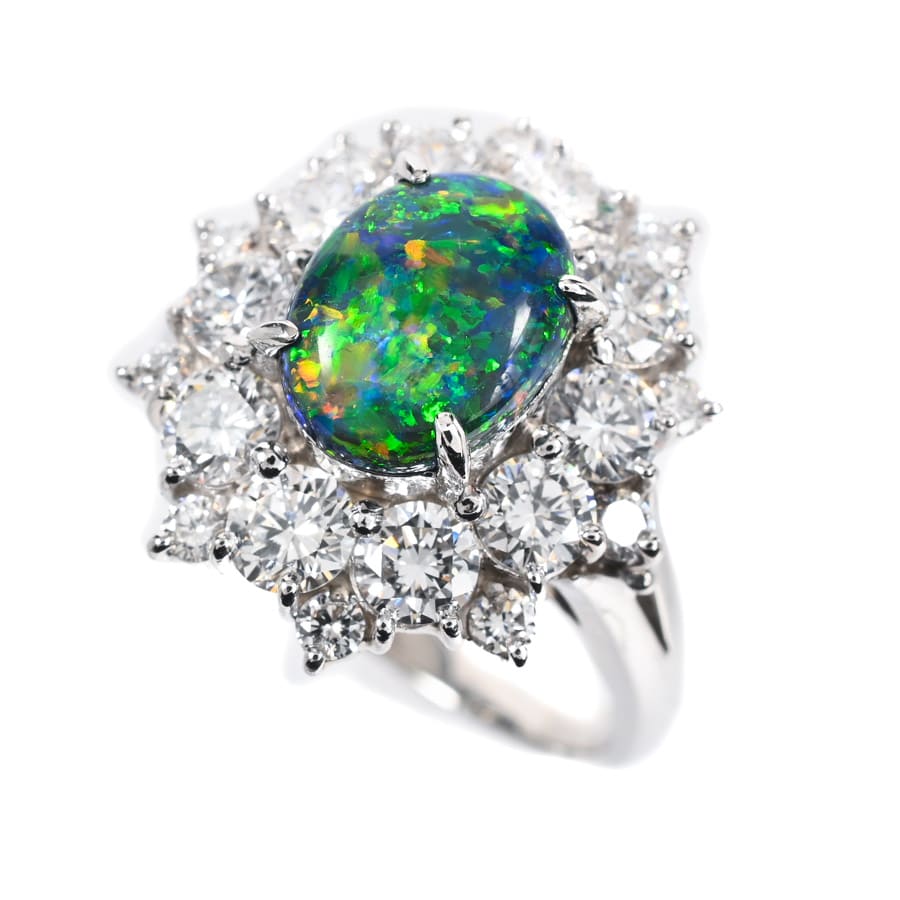 【中古A品】  ノンブランドジュエリー ブラックオパールリング   プラチナ900 横浜関内店