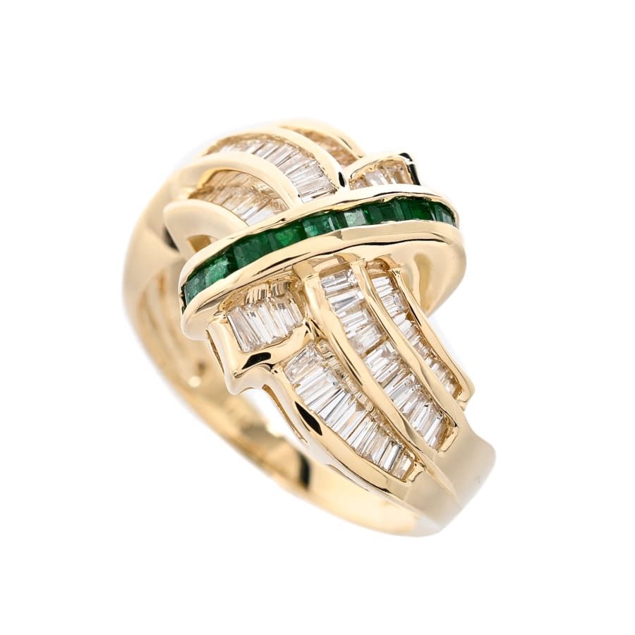 【中古A品】  ノンブランドジュエリー エメラルド リング   K14イエローゴールド 横浜関内店