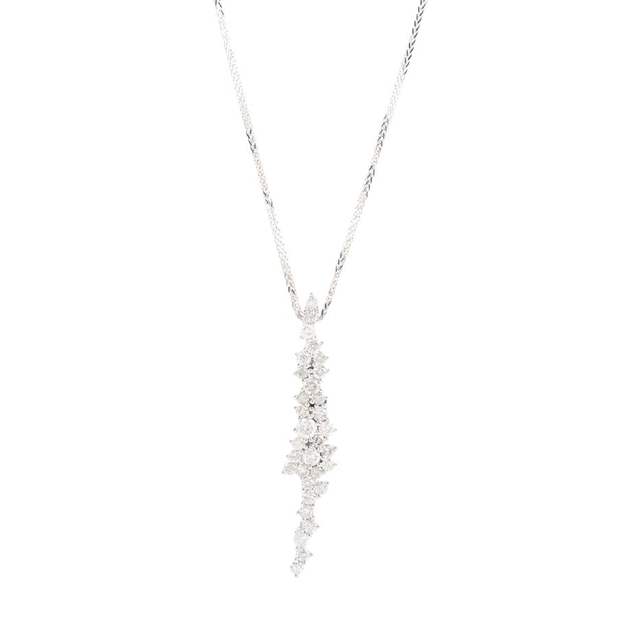 【中古A品】  ノンブランドジュエリー ダイヤ ネックレス   K18ホワイトゴールド 元町本店