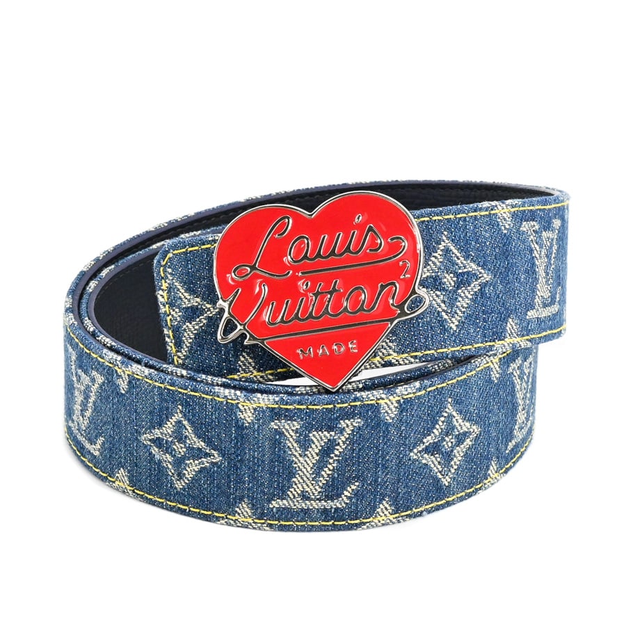 【中古A品】  ルイヴィトン サンチュールLVハート40MMリバーシブル モノグラムデニム M0465V  新宿歌舞伎町店