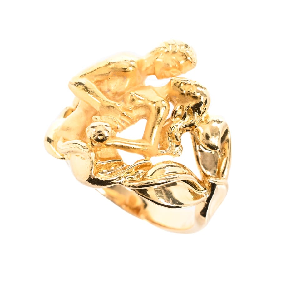 【中古A品】  カレライカレラ アダム＆イヴ   K18イエローゴールド 銀座