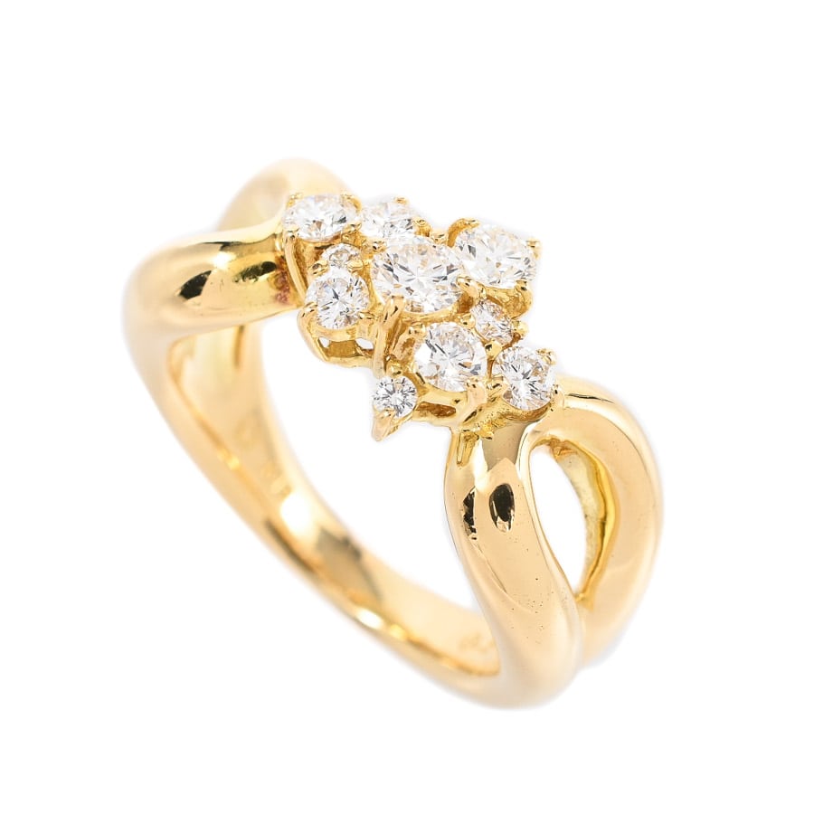 【中古A品】  星の砂 ダイヤ リング   K18イエローゴールド 元町本店