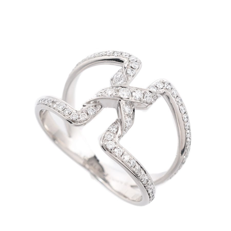 【中古A品】  ショーメ リアン オープンワーク   K18ホワイトゴールド 元町本店