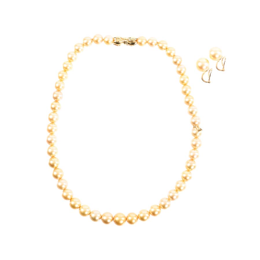 【中古A品】  ミキモト ネックレス イヤリング2点セット   K18イエローゴールド 銀座