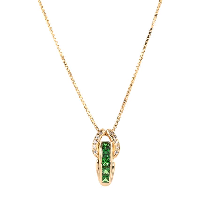 【中古A品】  ポーラ グリーンガーネット ネックレス   K18イエローゴールド 新宿歌舞伎町店