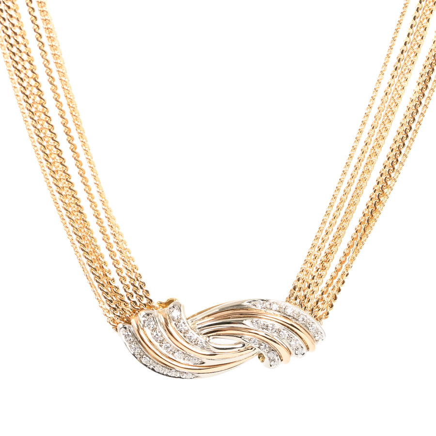 【中古A品】  ダミアーニ ダイヤ ネックレス   K18YWP 銀座