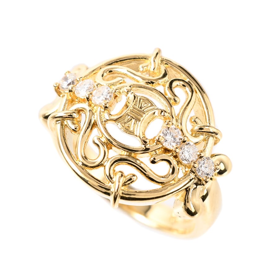 【中古A品】  セリーヌ ダイヤ リング   K18イエローゴールド 横浜関内店