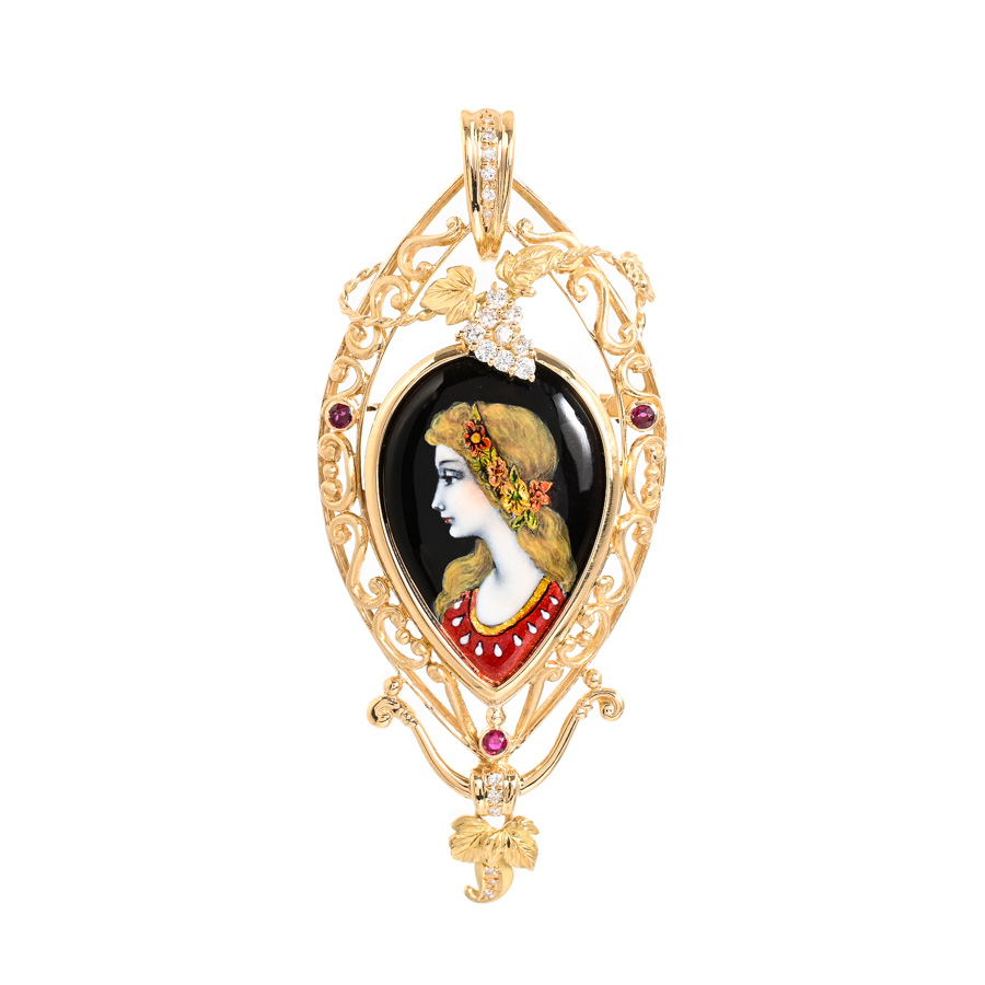 【中古A品】  カジミツオ エマーユ   Pt900/K18 元町本店